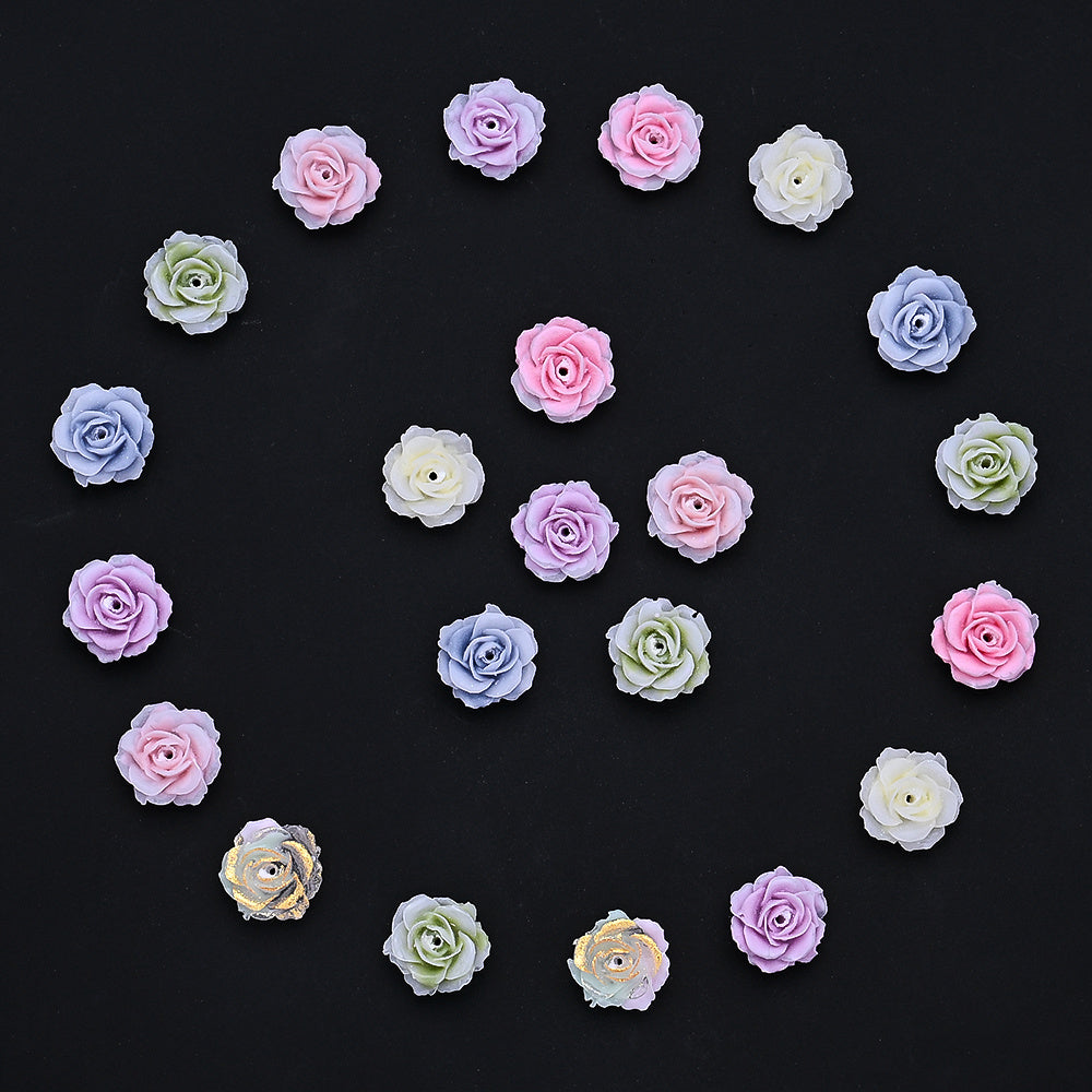 Gradient Resin Camellia Spacer Beads