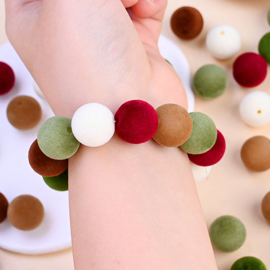 16mm Velvet Flocked Acrylic Round Beads