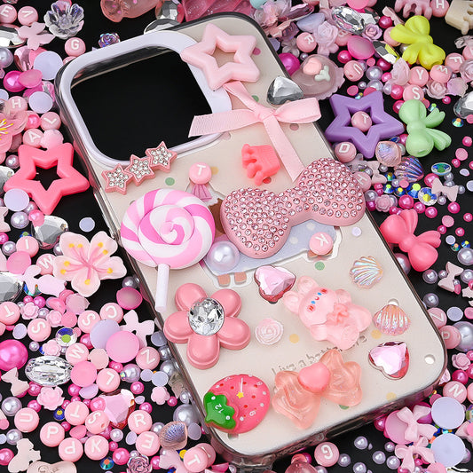 Macaron Resin Love Bow Star Flatback Embellishment Set