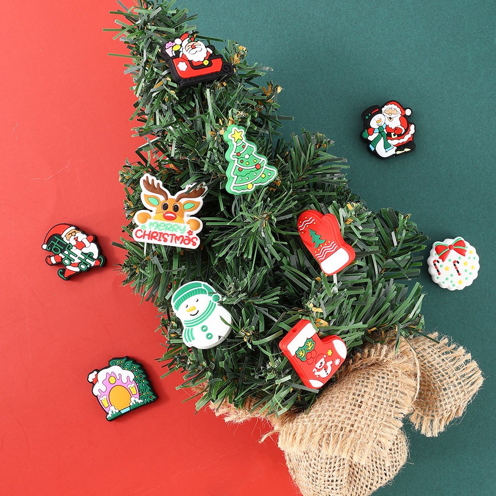 Snowman Santa Silicone Beads