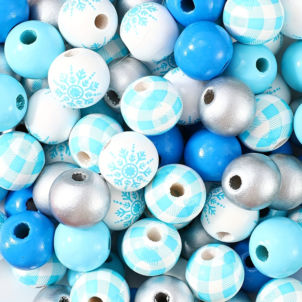 Christmas Wooden Round Beads