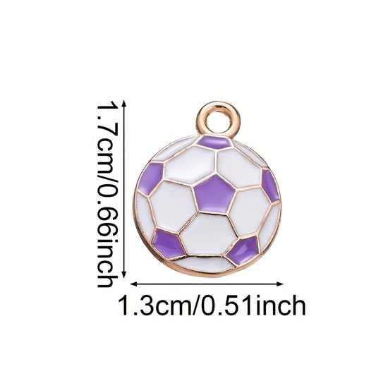 10PCS 13×17mm Colorful Football Acrylic Pendant Set