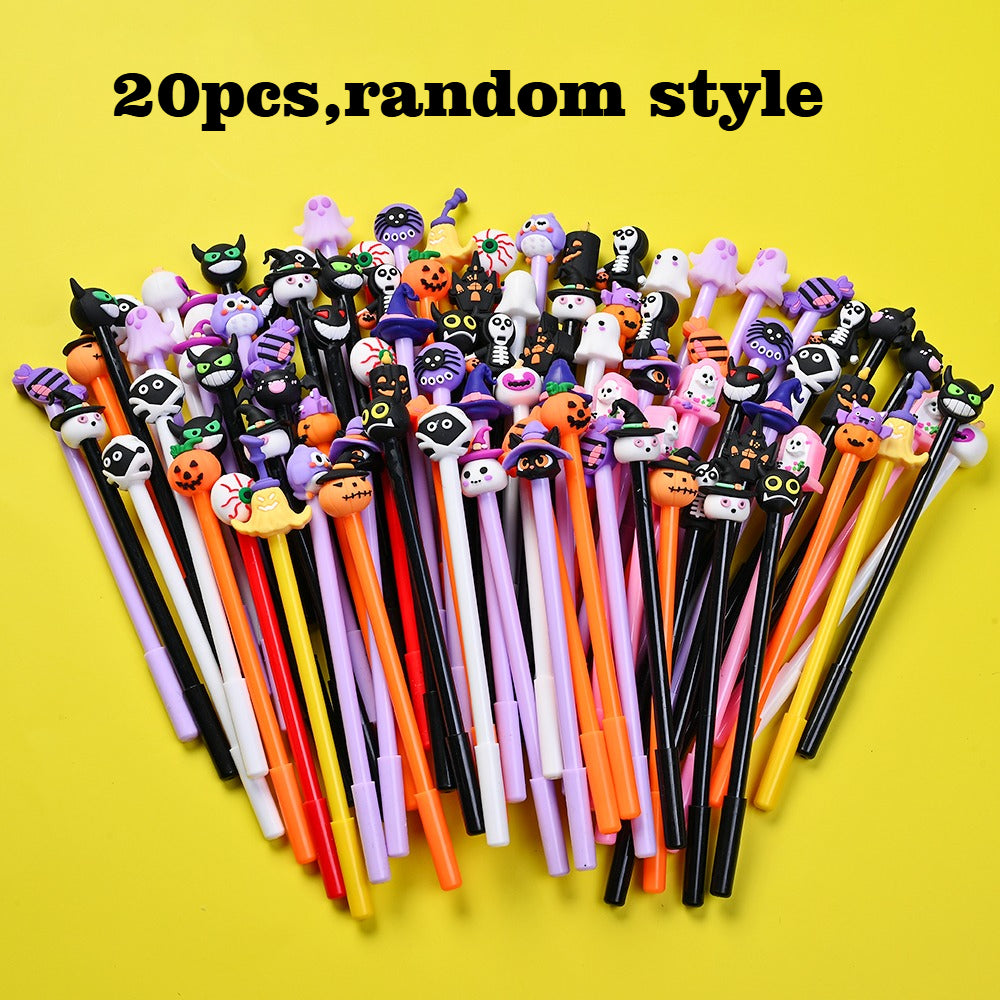 20PCS Halloween Pumpkin, Skull, Ghost & Bat Ballpoint Pen Set