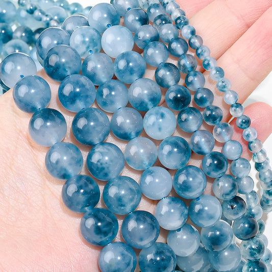 Deep Blue Jade Stone Beads