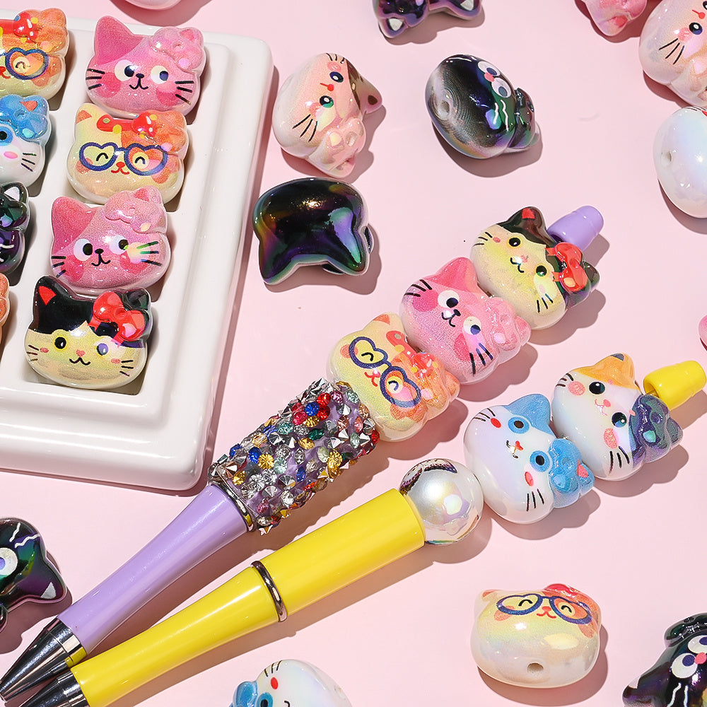 Acrylic Kitten Head Pendants