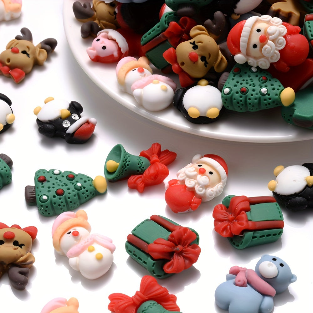 20PCS 14–23mm Multicolor Christmas Resin Bead Set