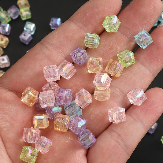 Colorful Acrylic Cube Beads