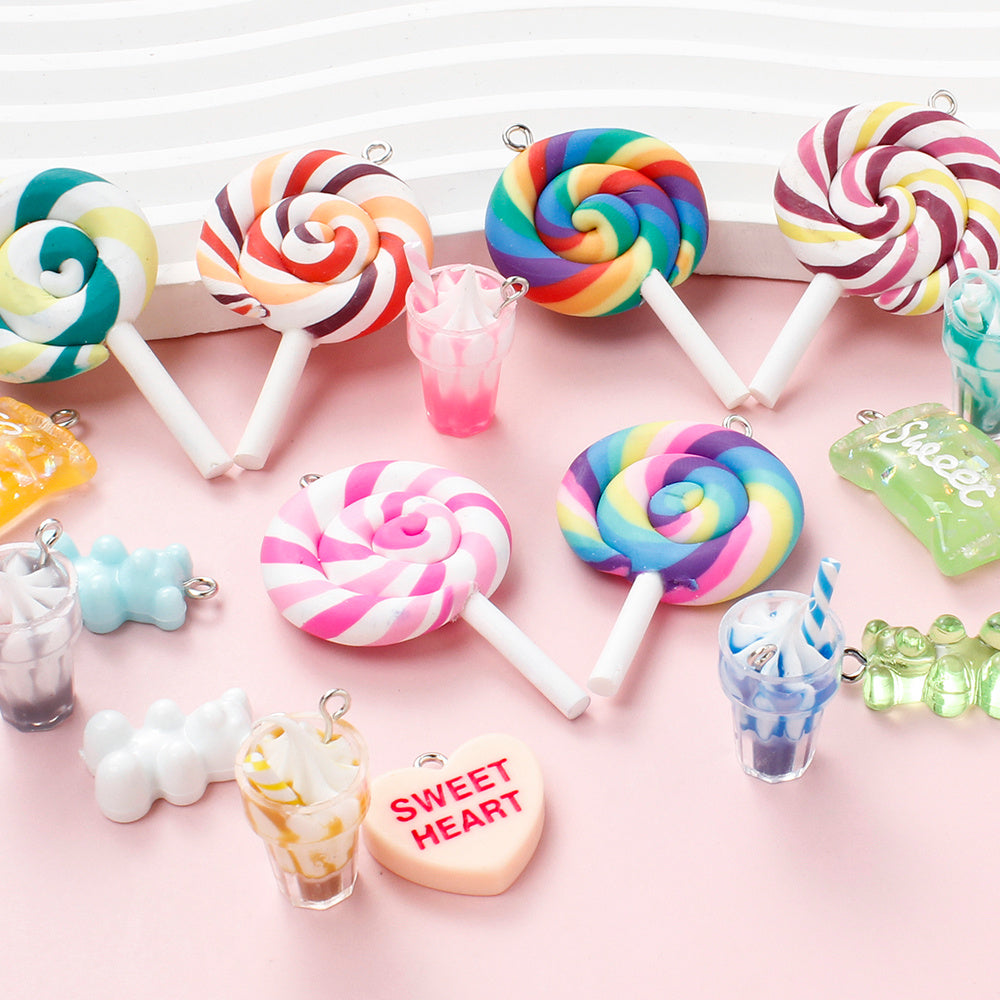 Resin Candy Pendant Charms Set