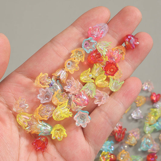 50/100-Piece Multicolor AB Acrylic Lily of the Valley Charms