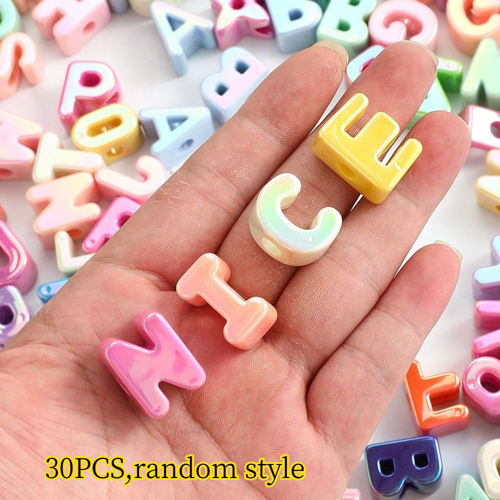 UV Color Letter Acrylic Beads