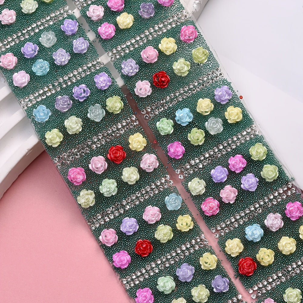 14PCS 40×30mm Flower Hot Melt Adhesive Embellishment Set