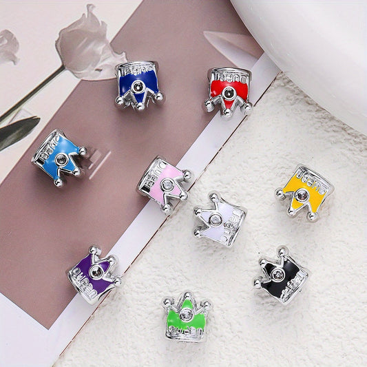 Colored Crown Plastic Spacer Beads