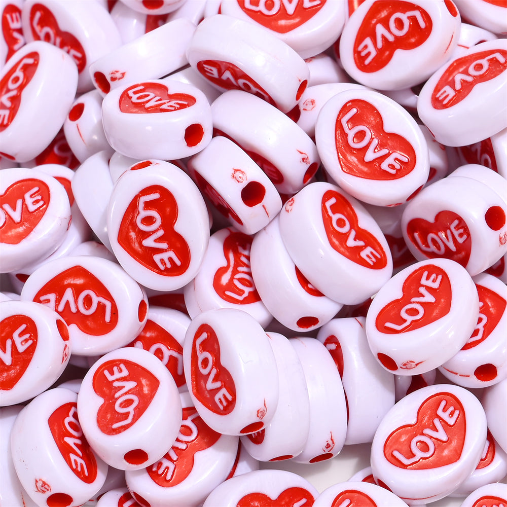 Colorful Heart Love Letter Beads