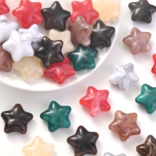 20PCS 20mm Colorful Pentagon Acrylic Spacer Beads