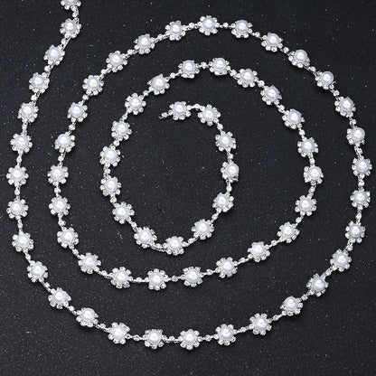17.7 Inch Imitation Pearl & Rhinestone Bead Chain