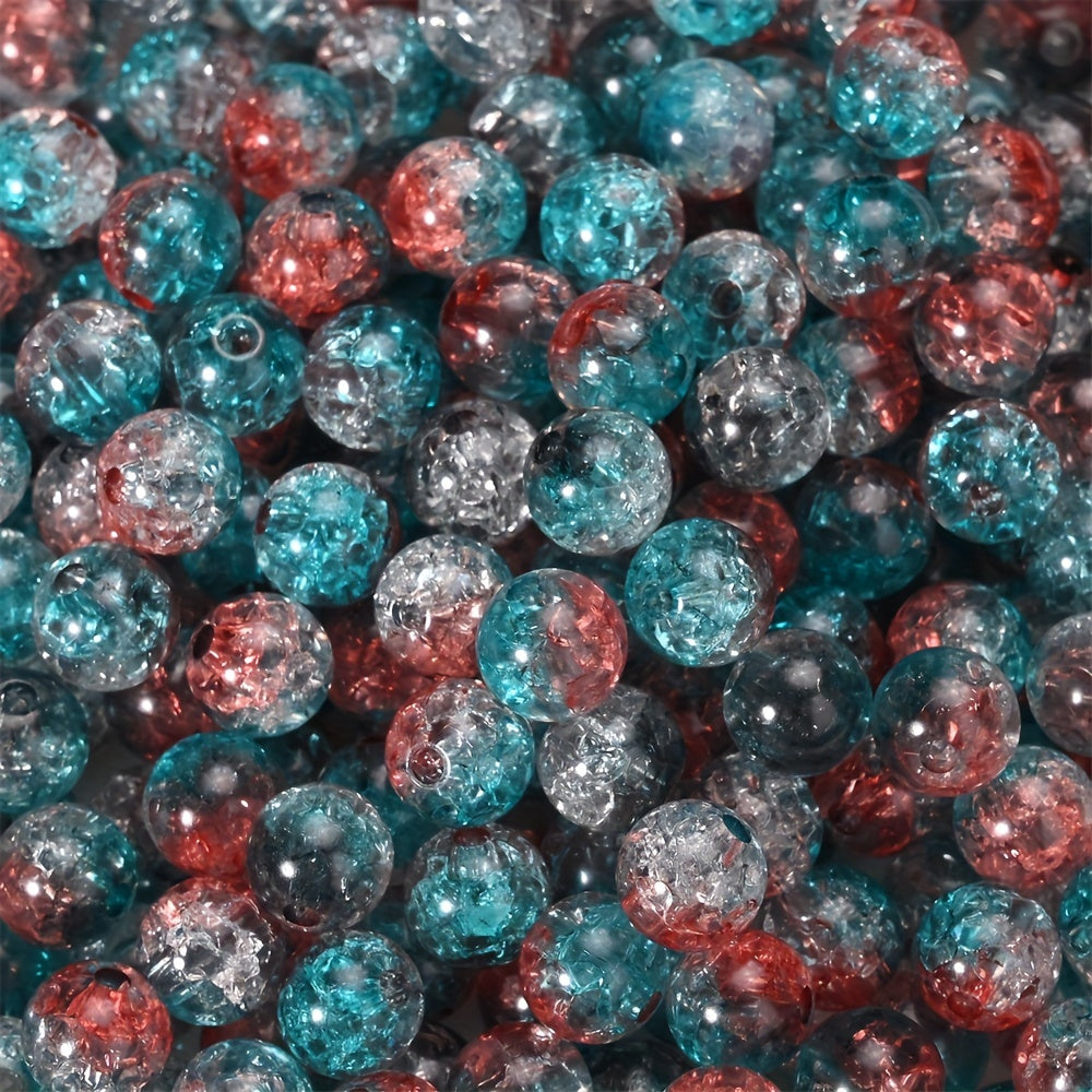 100PCS 8mm Round Cracked Acrylic Bead Set
