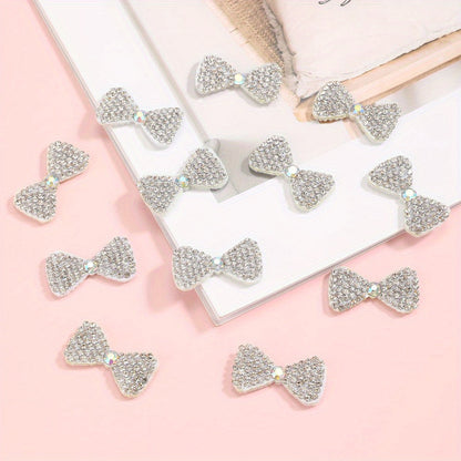 White Shiny Bow Patches