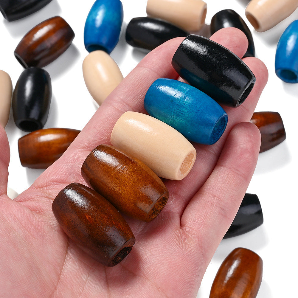 Mixed Color Oval Wooden Beads