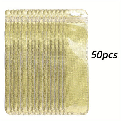 50/100-Piece Holographic Laser Resealable Packaging Bags