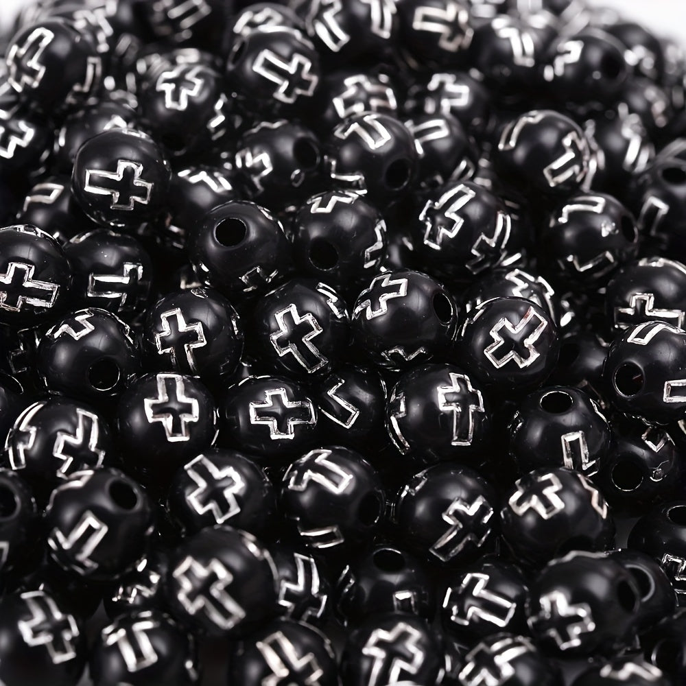 Round Cross Acrylic Beads