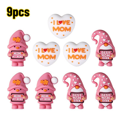 9-Piece Mother's Day Silicone Gnome Bead Set