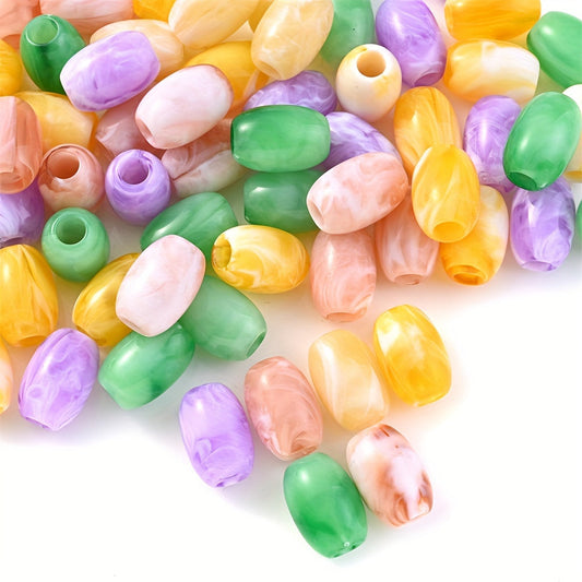 Colored Barrel Acrylic Beads