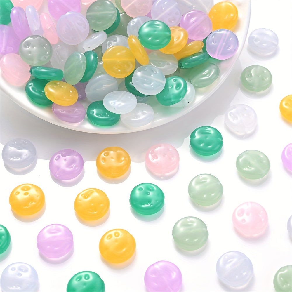 Flat Round Glowing Acrylic Beads