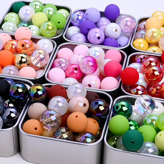Shiny Multicolor Acrylic Bubble Round Beads
