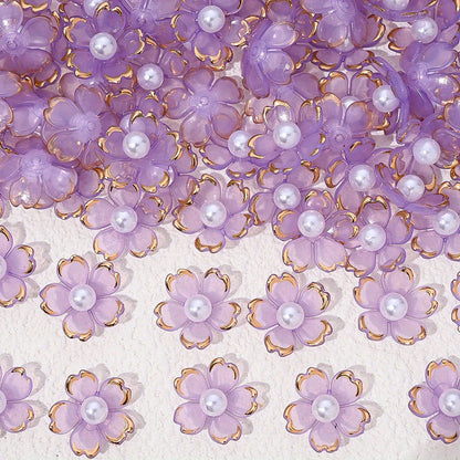 Colorful Cherry Blossom Acrylic Beads