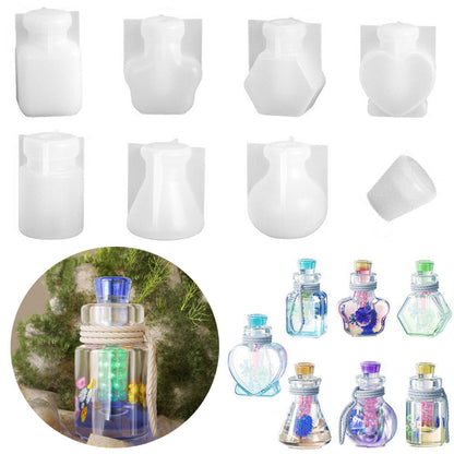 7-Piece Wishing Bottle Silicone Resin Molds Kit