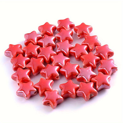 10PCS 13.5mm Multicolor Star Ceramic Bead Set