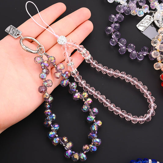 Shiny Colorful Glass Bead Phone Lanyard Charms