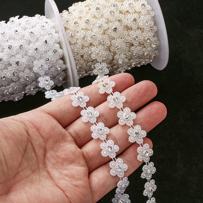 1PC 13mm × 1m White Flower Acrylic Decorative Strip