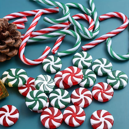 10PCS Christmas Acrylic Candy Cane Hanging Ornament Set