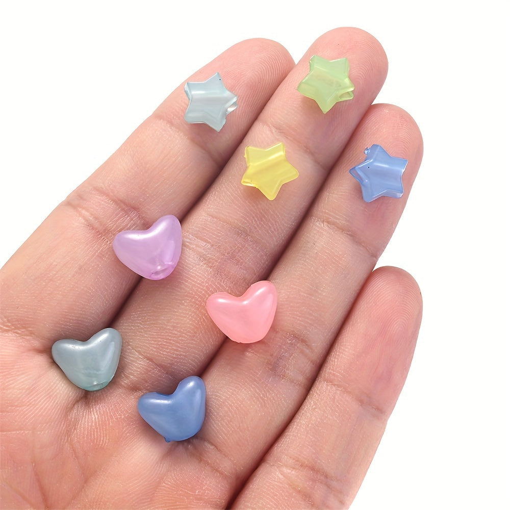 Luminous Star and Heart Acrylic Spacer Beads