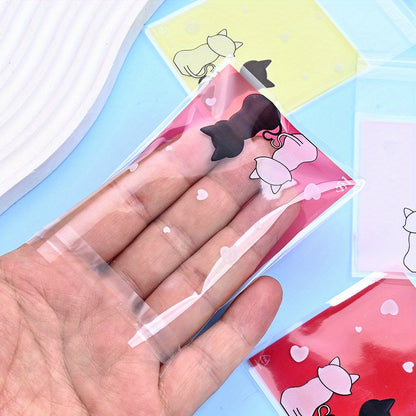 Cat Pattern Self-Adhesive Bags