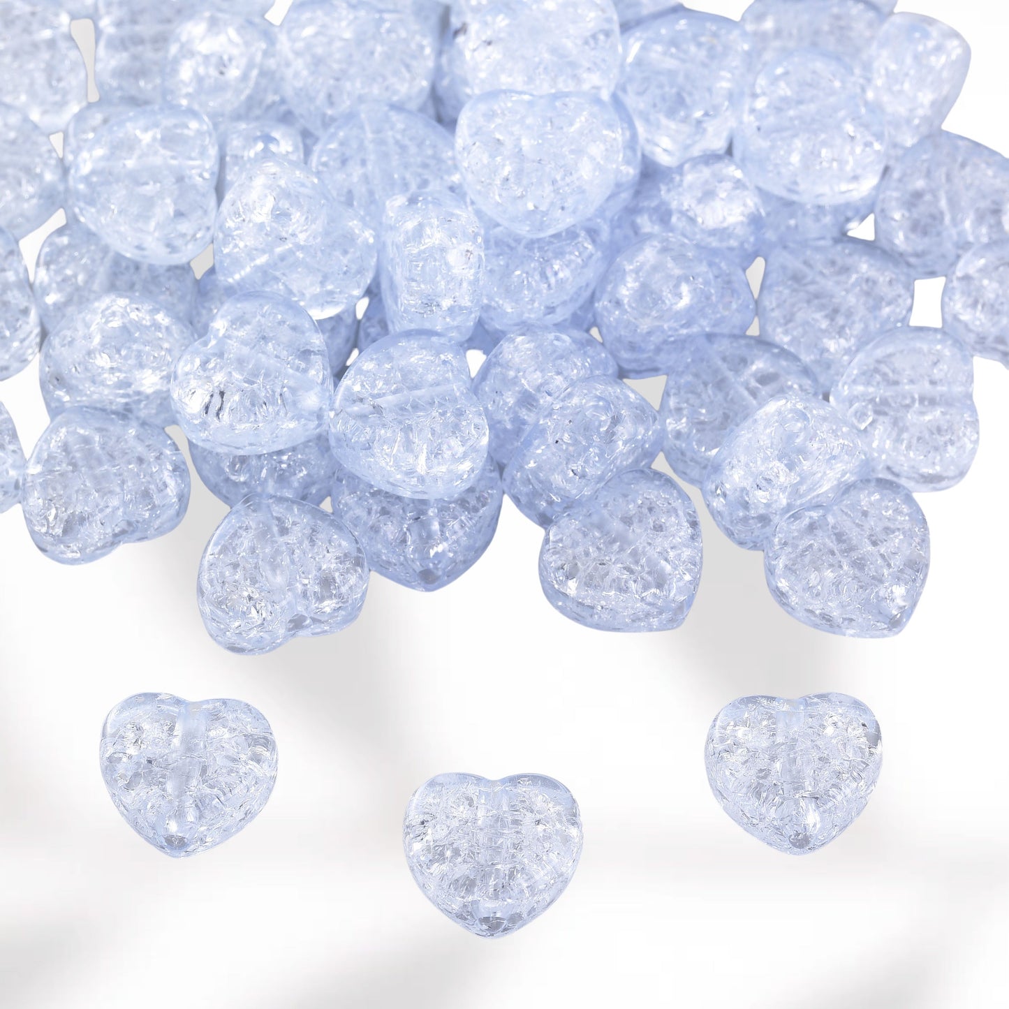 Acrylic Heart-Shaped Spacer Beads
