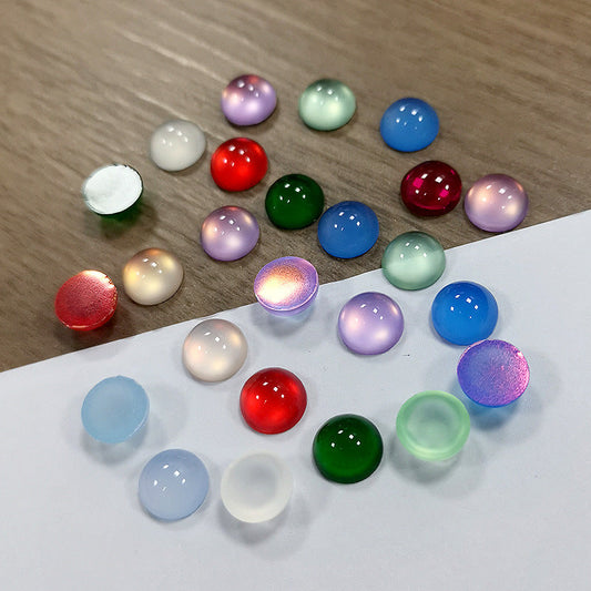 Cat Eye Resin Semicircle Beads