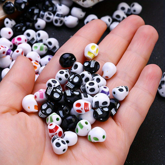 Colored Acrylic Skull Beads