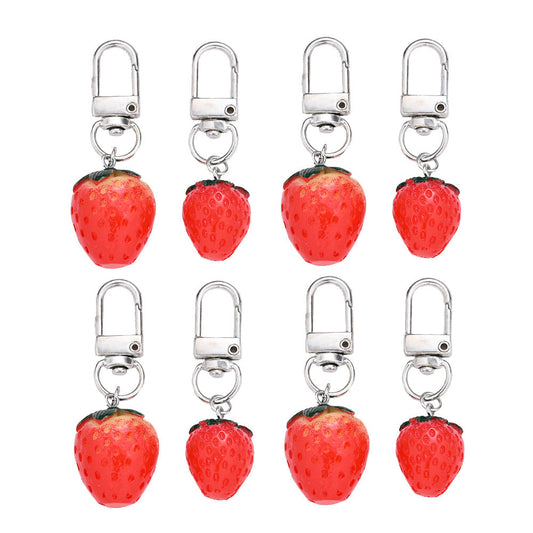 3D Strawberry Resin Pendant Charms