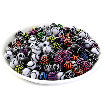 Sports Theme Acrylic Beads