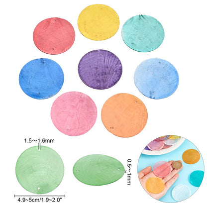 10-Piece Round Ocean Stone Pendants