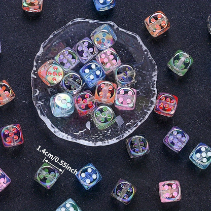 Clear Dice Shape Acrylic Beads