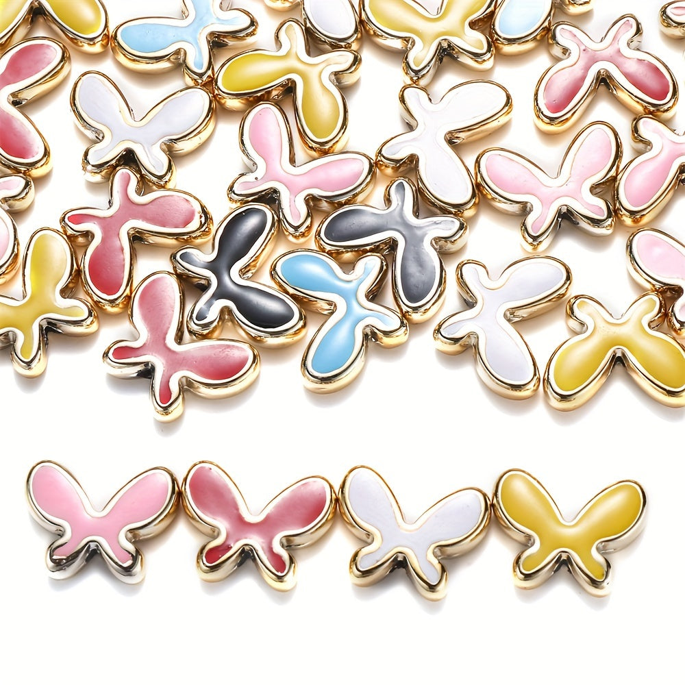 Oil Drop Butterfly Acrylic Beads