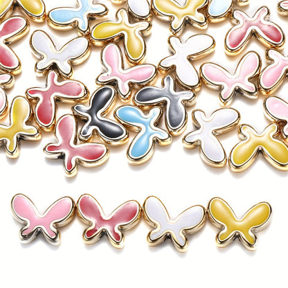 Oil Drop Butterfly Acrylic Beads