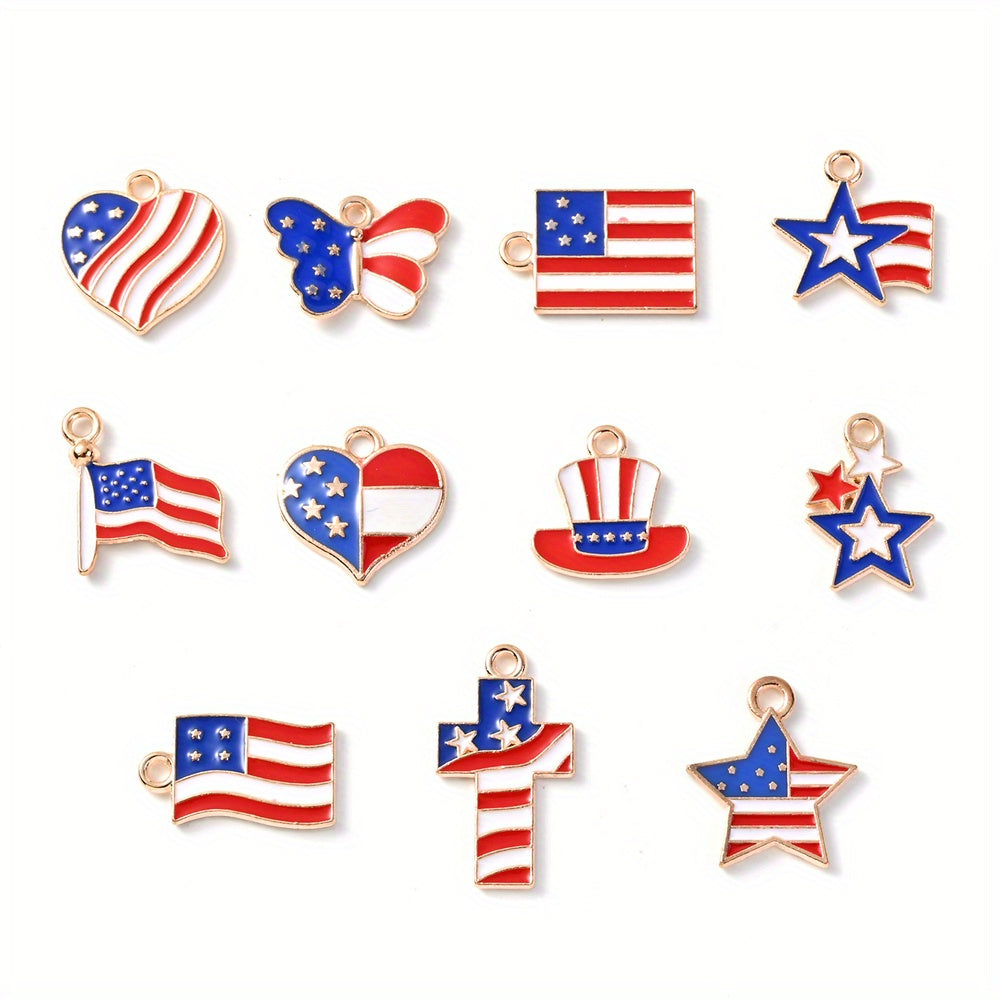 50-Piece American Flag-Themed Alloy Charm Set