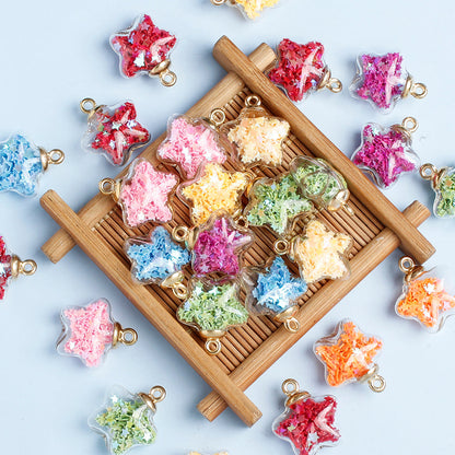 Sparkling Star Glass Pendant Charms