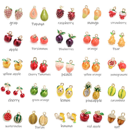 2PCS Fruit Series Alloy Pendant Set