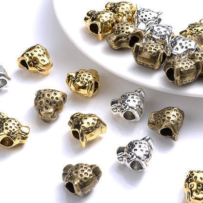 10pcs 12mm Vintage Leopard Head Spacer Beads