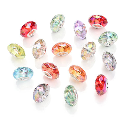 Mixed Color Faceted Acrylic Large Hole Beads